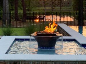 Custom Pool Builder Fire Water Feature